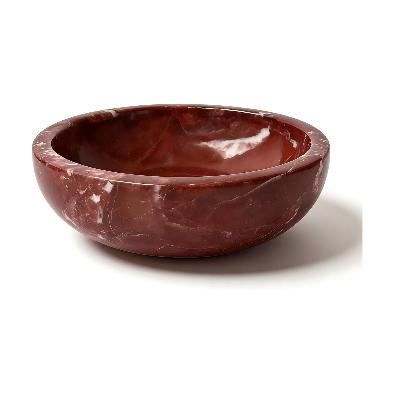 Candle / Red Marble Decorative Bowl / Purplered-small / Purple / 5.9 Inch