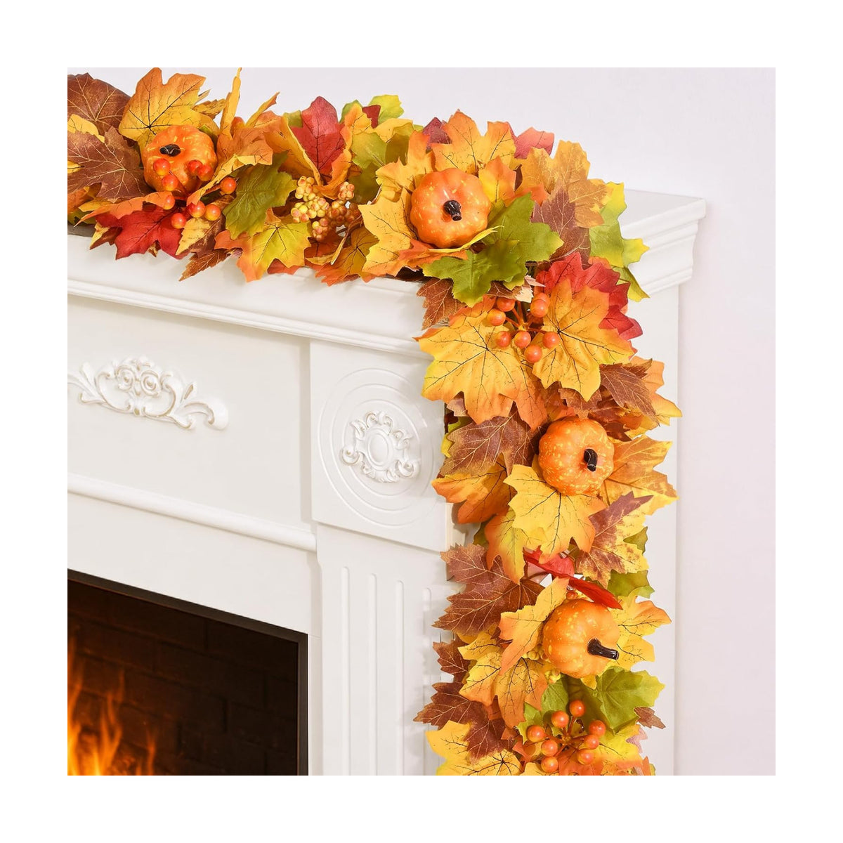 6 FT Fall Garland for Mantle, Fall Decorations for Home