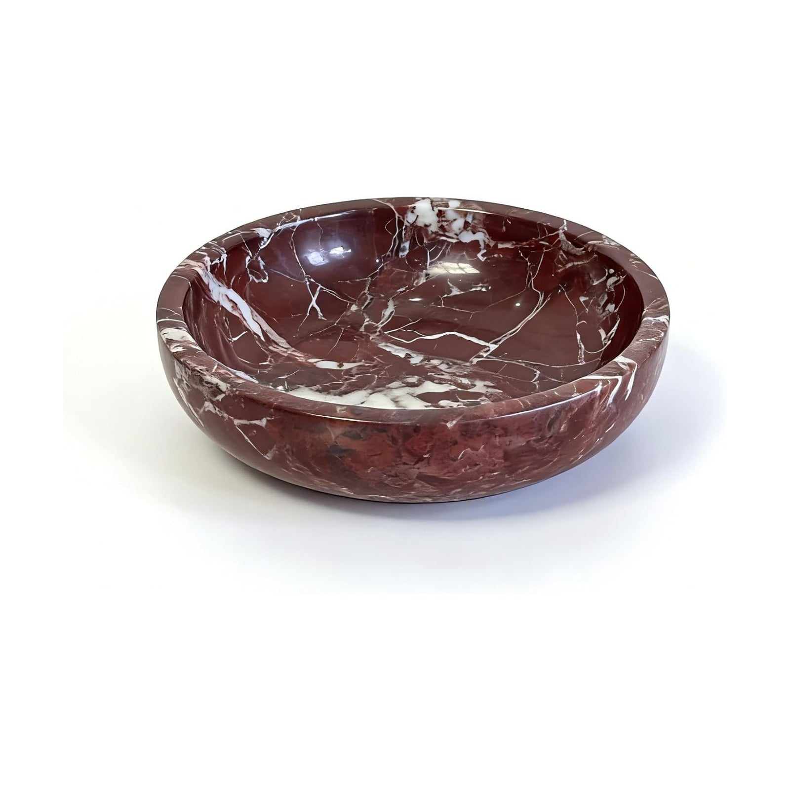 Large Decorative Marble Bowl / Purplered-7.87inch / 7.87 Inch