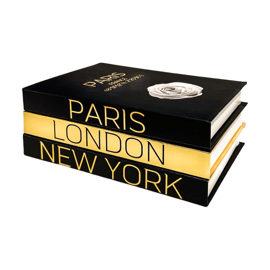 Decorative Hardcover Display Faux Books / Set of 3