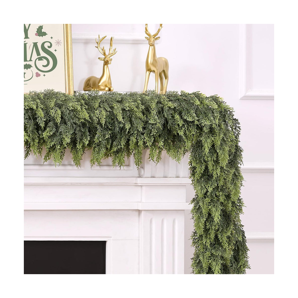 6FT Christmas Artificial Cedar Garland for Mantel