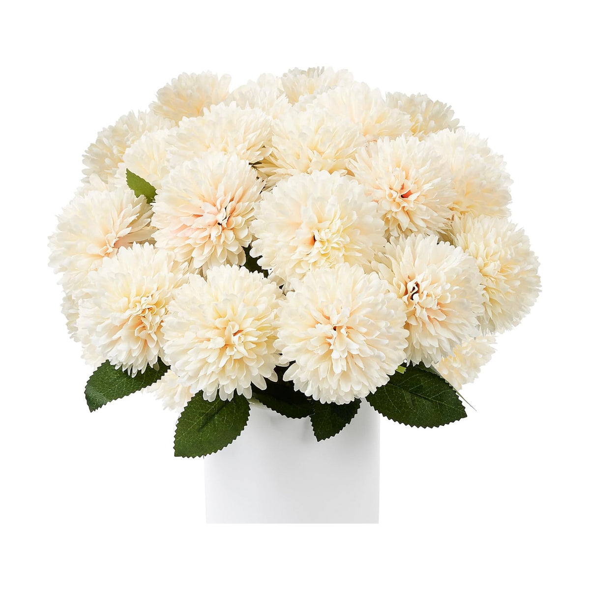 SITUMEIZI 12 Pcs Champagne Artificial Chrysanthemum Flowers, Fake Mums