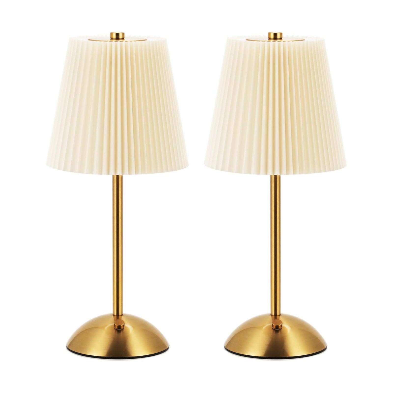 2-Pack Cordless Rechargeable Table Lamp, 3-Color Dimmable Touch Light | 3000mAh Battery Operated, Beige Fabric Shade