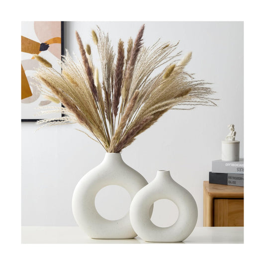 Modern Vase / Modern Donut-Shaped Decorative Vases / Beige / Extra Large + Large