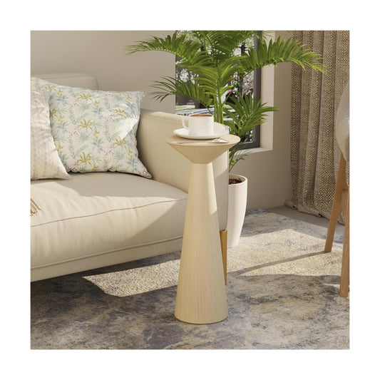 Farmhouse Tall Pedestal End Table Small Solid Wood Martini Table Plant Stand / Light Natural Wood