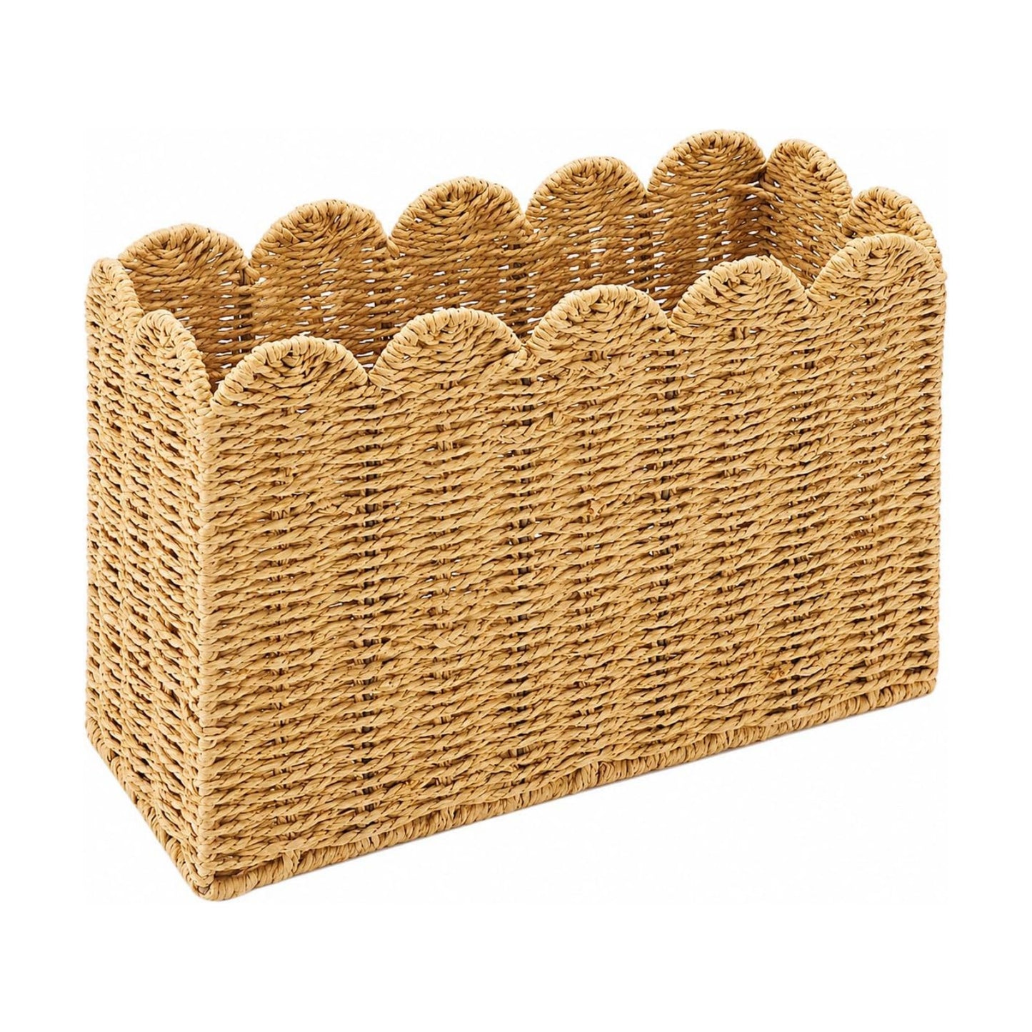 Tall Narrow Wicker Magazine Basket