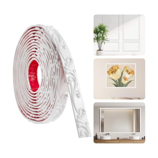 Flexible Decorative Mirror Frame Border / White / 16.4 Inch
