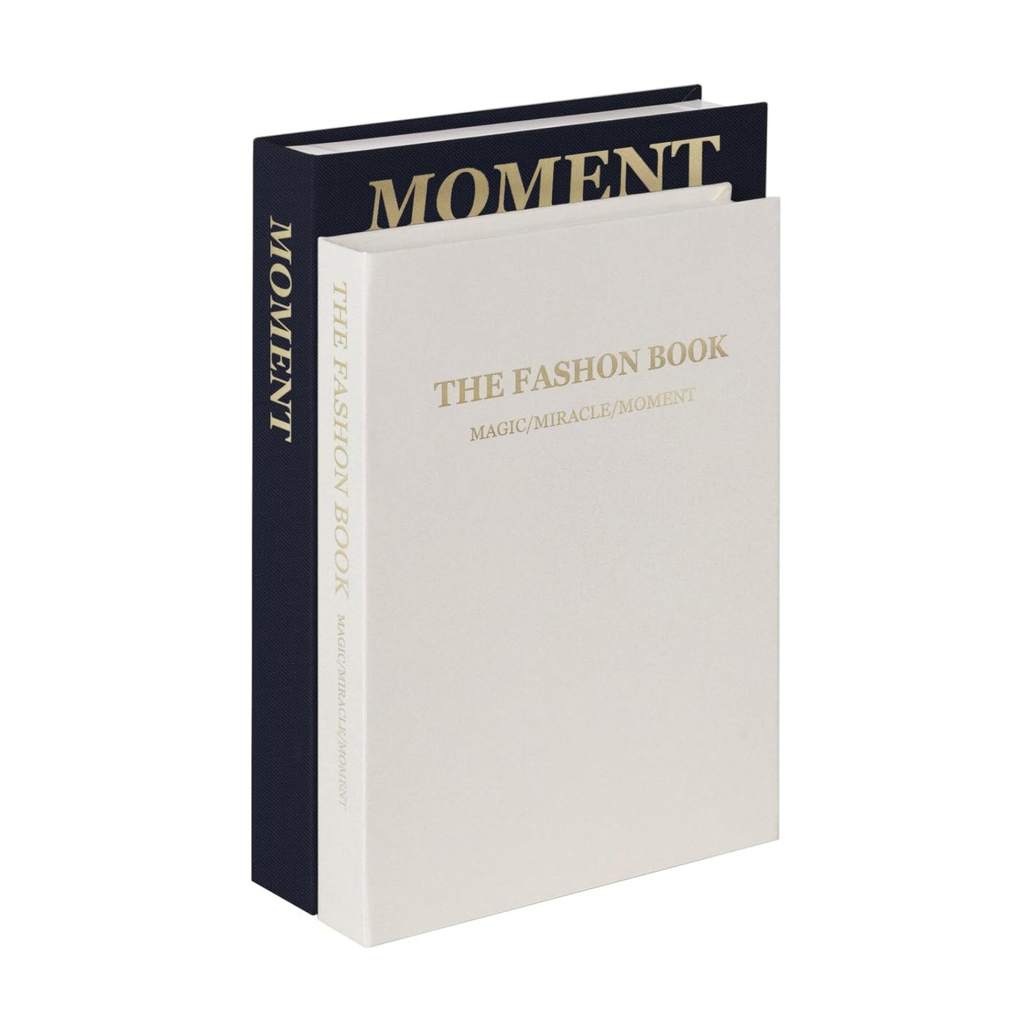 Linen Fake Books / Blue+beige / Set of 2