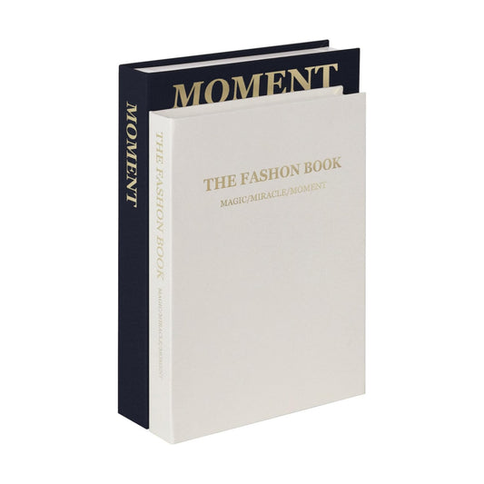 Linen Fake Books / Blue+beige / Set of 2