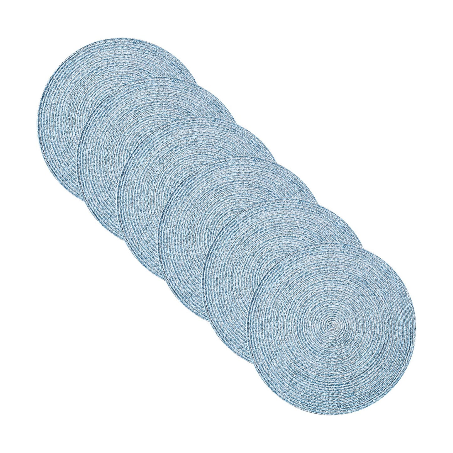 Round Placemats Set of 4-100% Cotton Two-Tone Placemat for Dining Table - Woven Braided Table Setting Place Mat