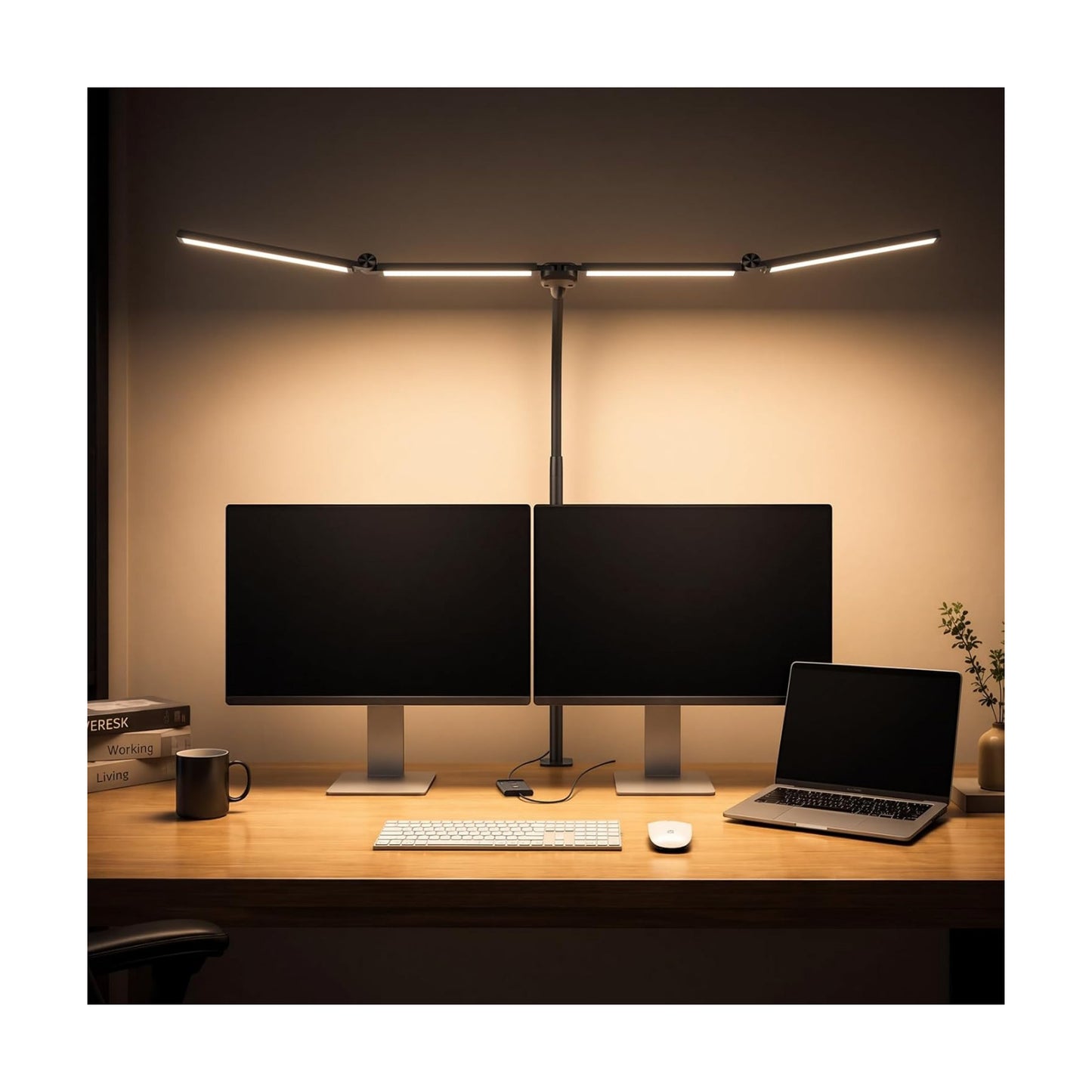 LED Desk Lamps for Home Office, Adjustable Swing Arm Desk Lamp with Clamp | Gooseneck Tall Clip on Desk Light for