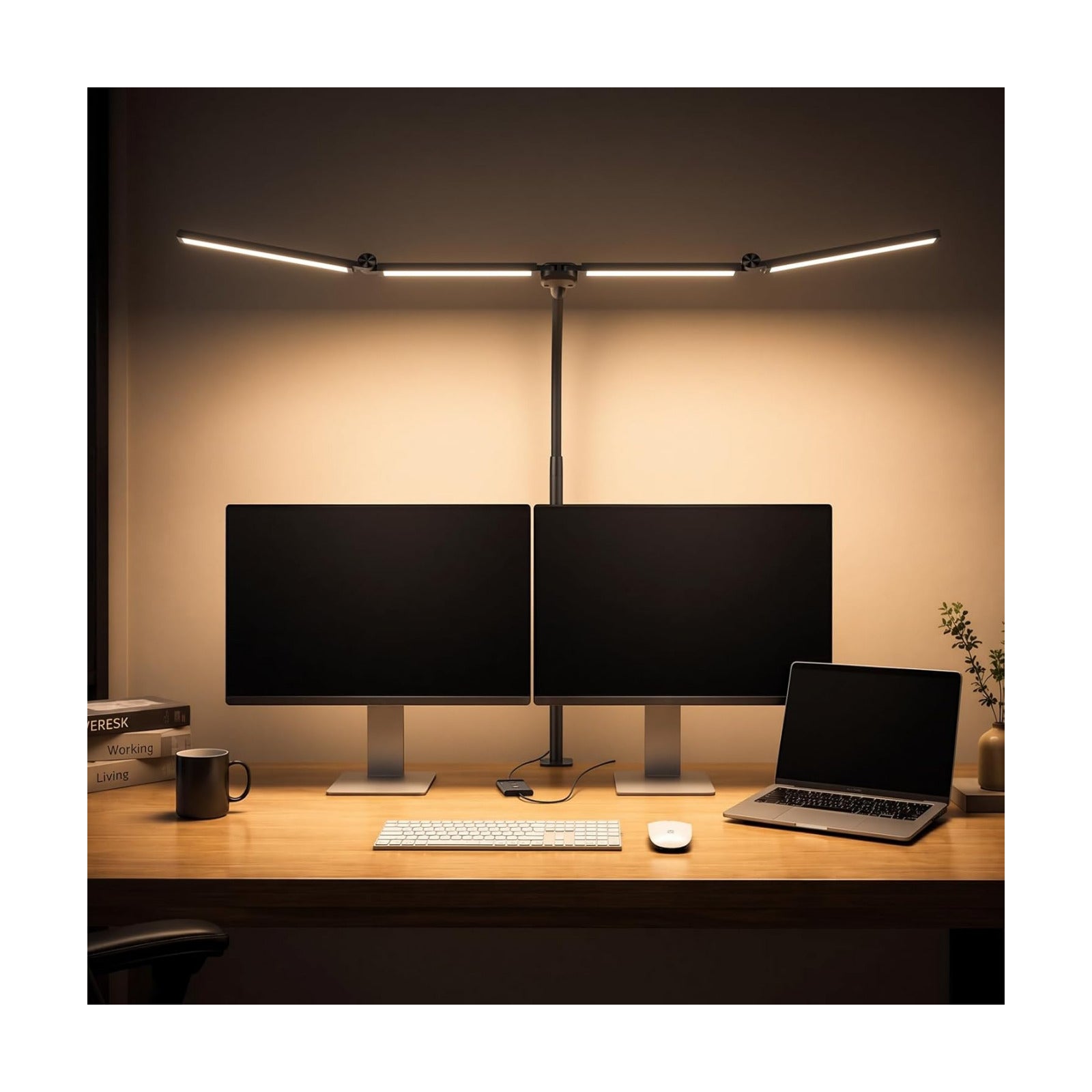LED Desk Lamps for Home Office, Adjustable Swing Arm Desk Lamp with Clamp | Gooseneck Tall Clip on Desk Light for