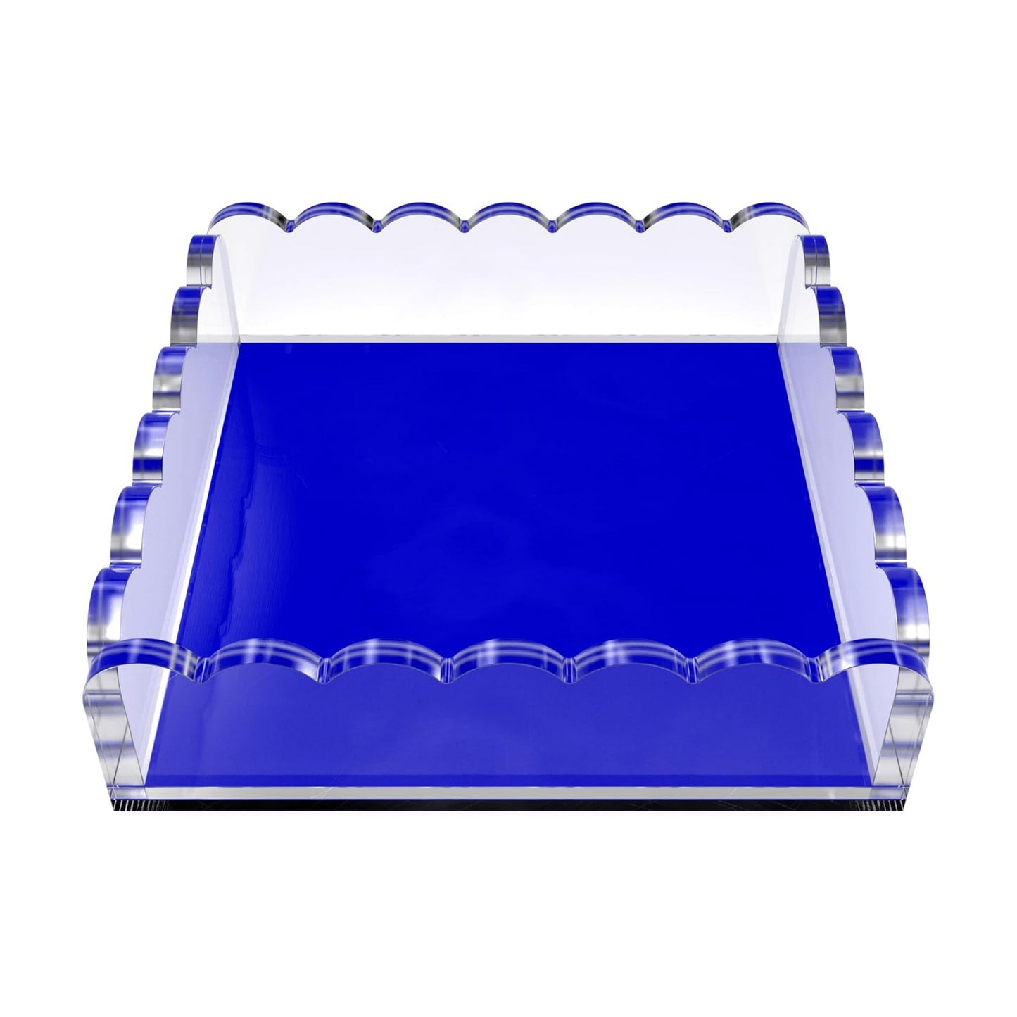 Scalloped Acrylic Tray / Navy / 8 x 8