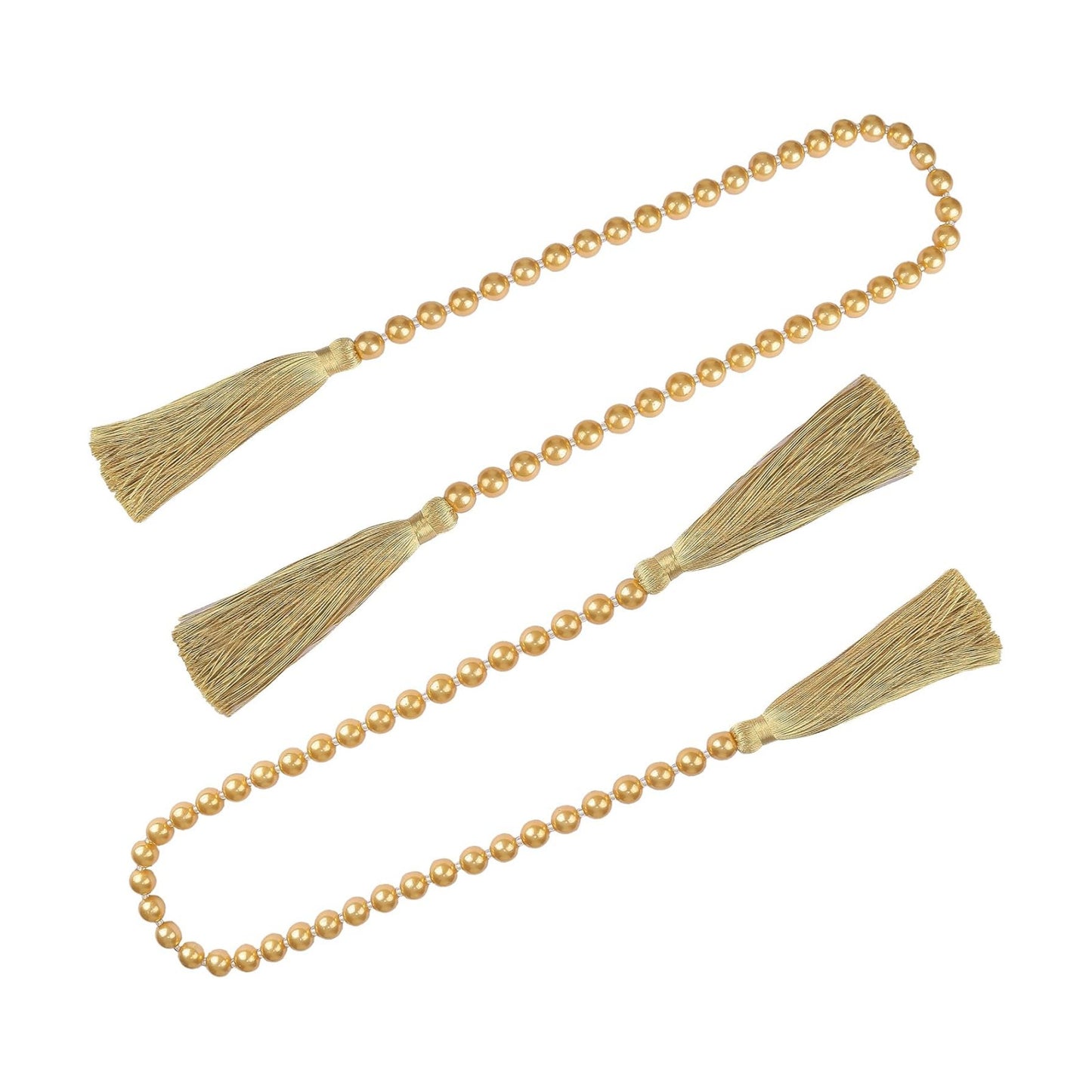 Pearl Glass Bead Garland / Gold / 34 Inch / Set of 2