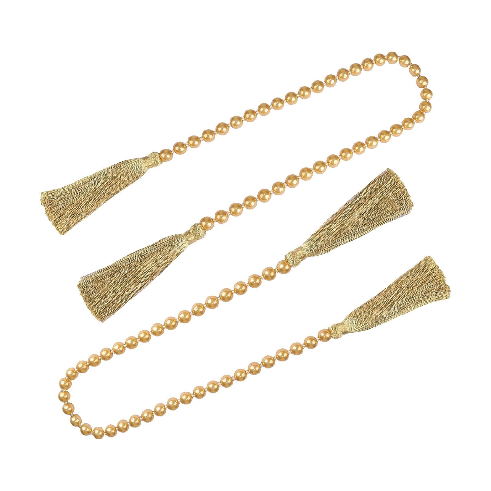 Pearl Glass Bead Garland / Gold / 34 Inch / Set of 2