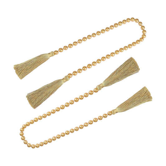 Pearl Glass Bead Garland / Gold / 34 Inch / Set of 2