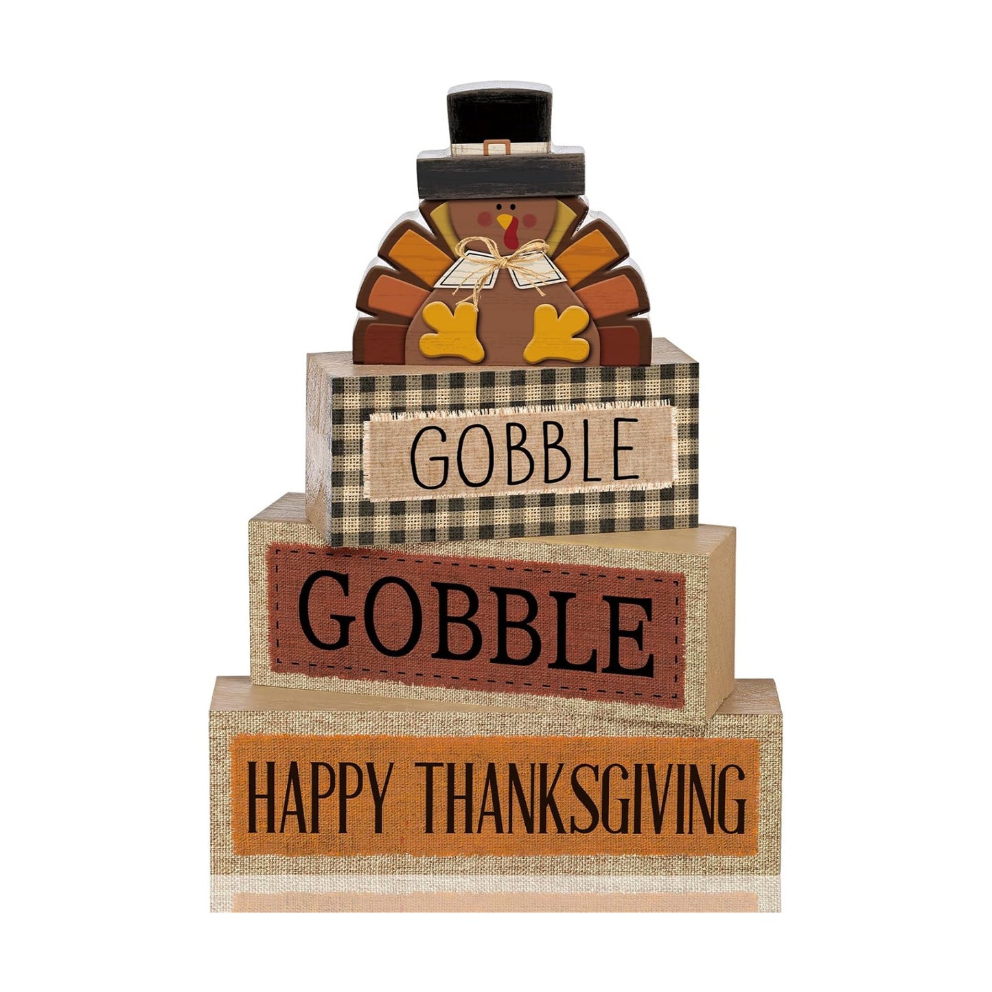 Lineshading 4 Pcs Fall Table Decorations Wooden Thanksgiving Turkey Decor
