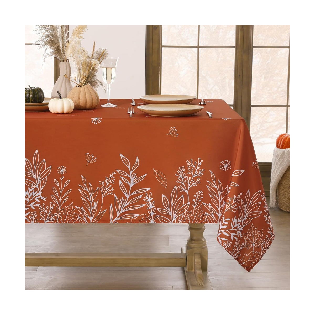 Softalker Fall Tablecloth Rectangle 60 x 84 Inch, Thanksgiving Home Decor