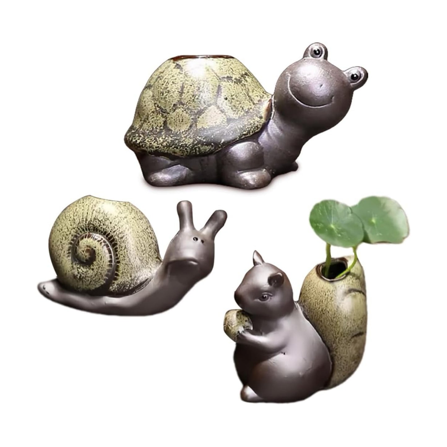 Ceramic Garden Figurines Statue Turtle / Set of 3