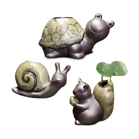 Ceramic Garden Figurines Statue Turtle / Set of 3