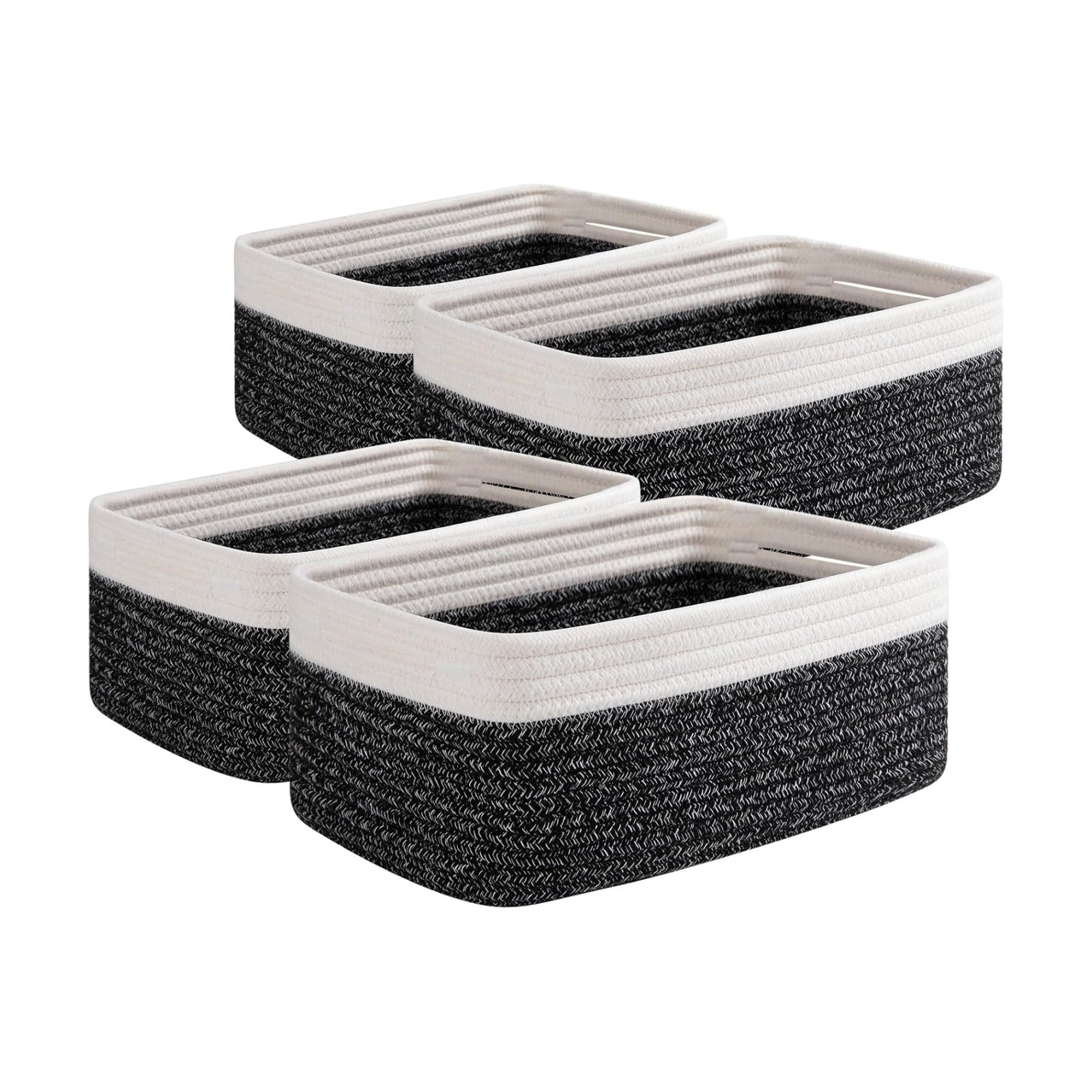 Small Bins / Organizer Baskets / Black/white / 11.8"*7.8"*4.7 / Set of 4