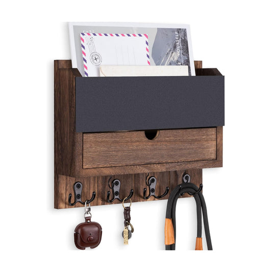 Modern Wooden Mail Organizer / Brown