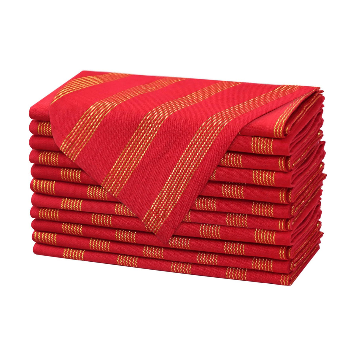 COTTON CRAFT Christmas Cloth Napkins - Set of 12 Cotton Dinner Napkins