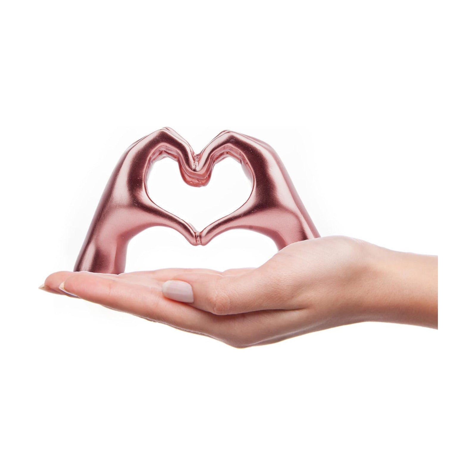 Lynagert Small Heart Hands Sculpture Decor for Living Room Bedroom Bookshelf Coffe Table, Love Finger Statue Modern