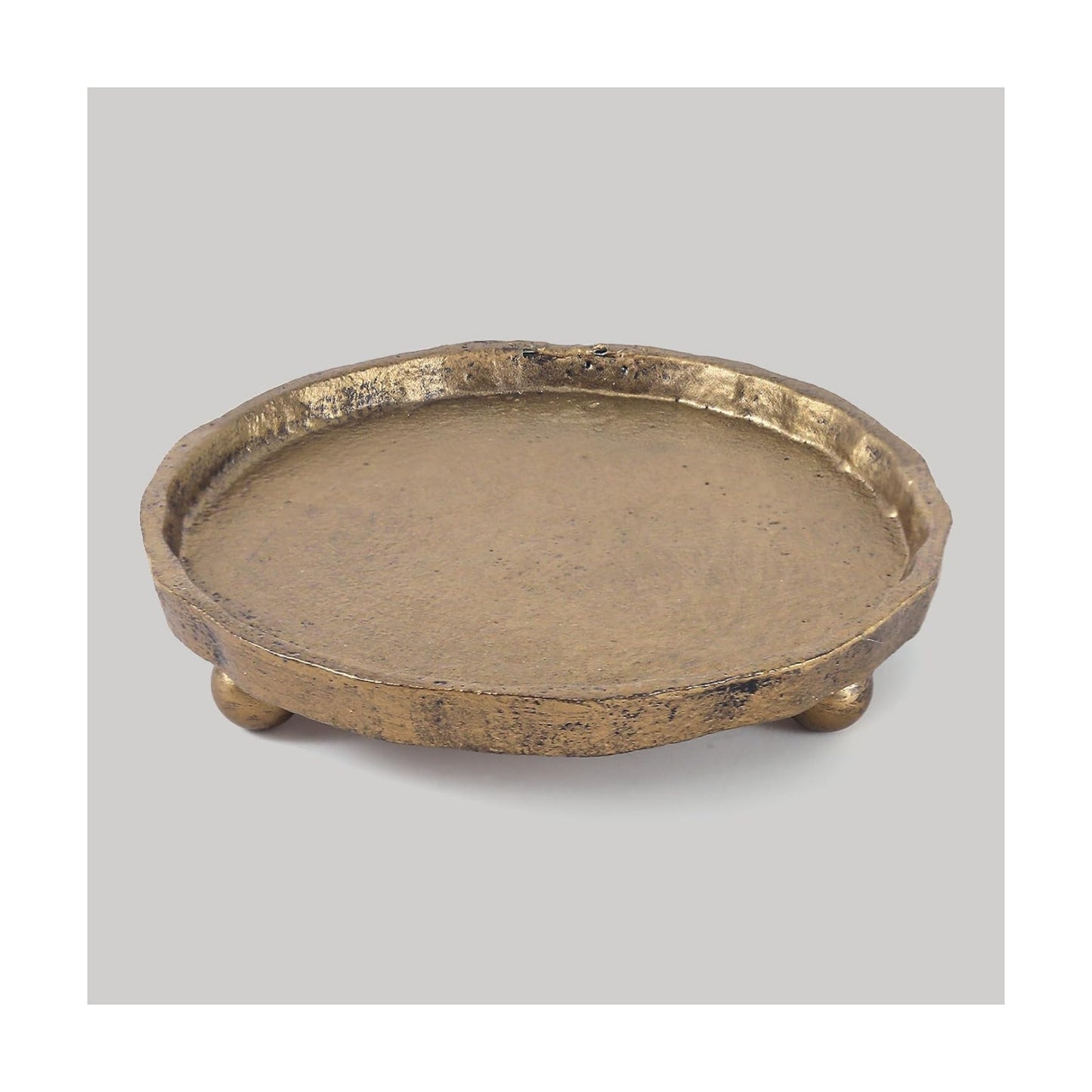 Rustic Brass Candle Tray / Vintage Brass / 1 Set
