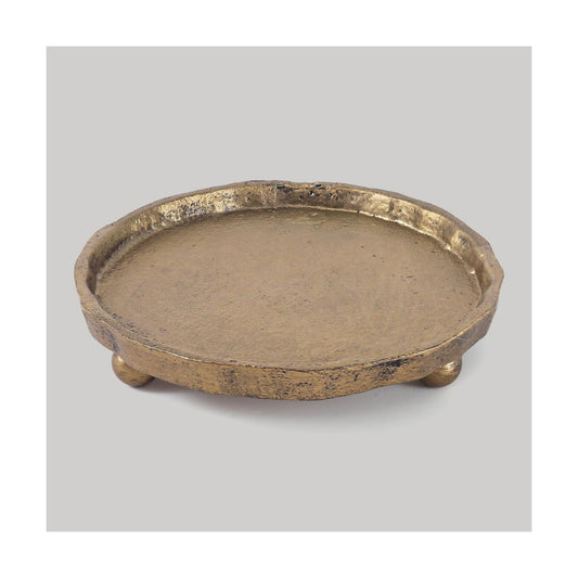 Rustic Brass Candle Tray / Vintage Brass / 1 Set