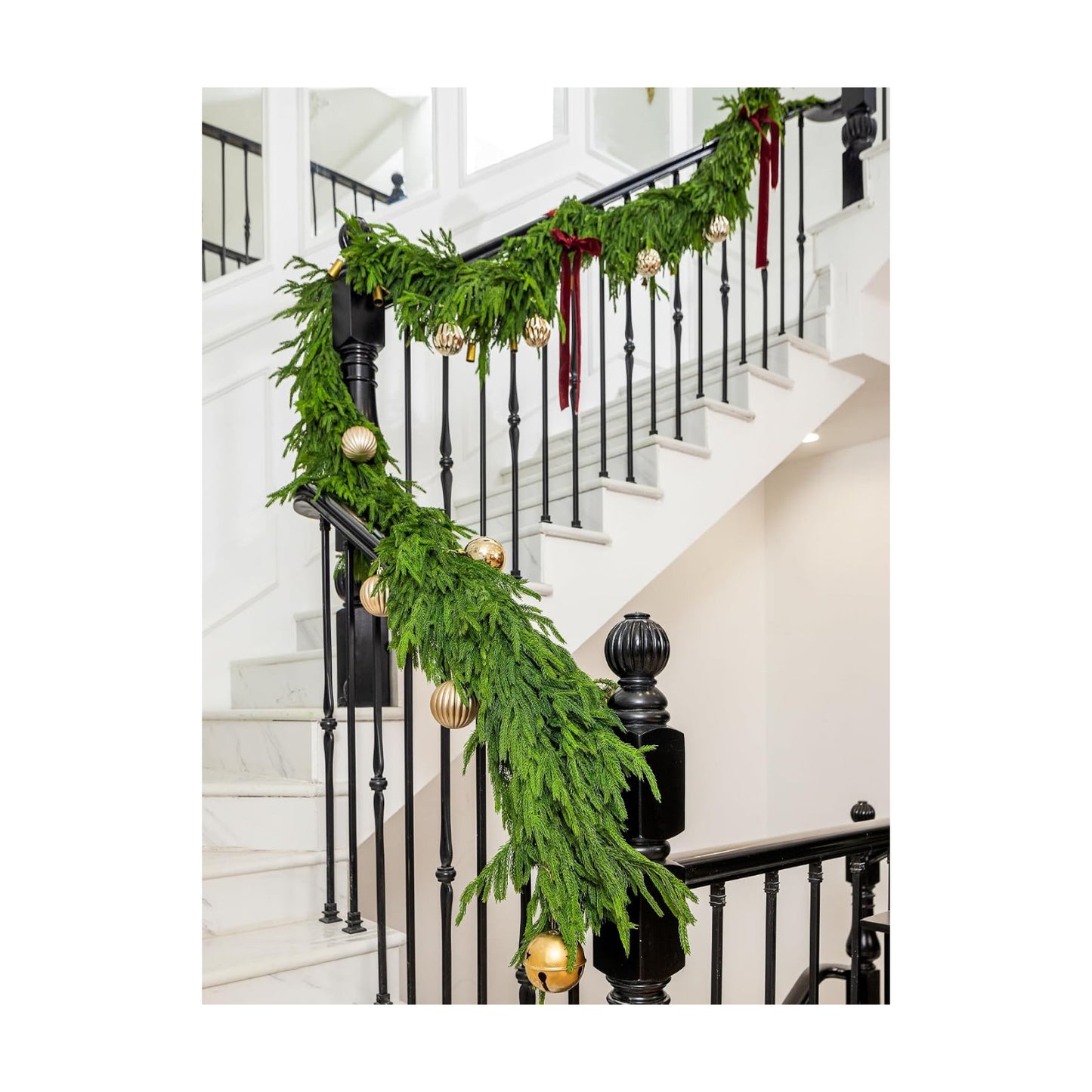 15FT Extra Full Christmas Garland Norfolk Pine Garland Realistic Artificial Christmas Greenery Garland for Mantle