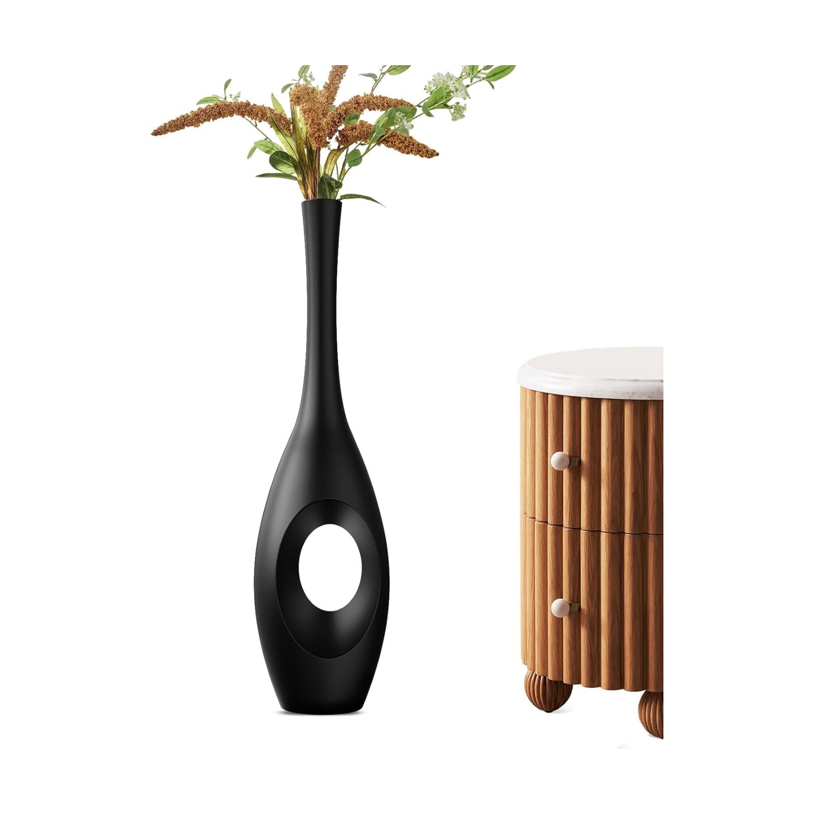 Modern Tall Decorative Vases / Black / 23.6in
