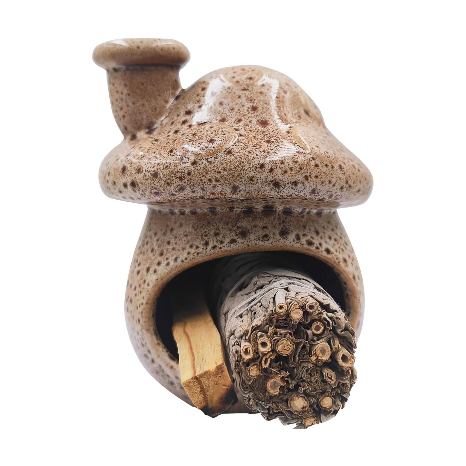Palo Santo Holder and Sage Burner / Speckled White
