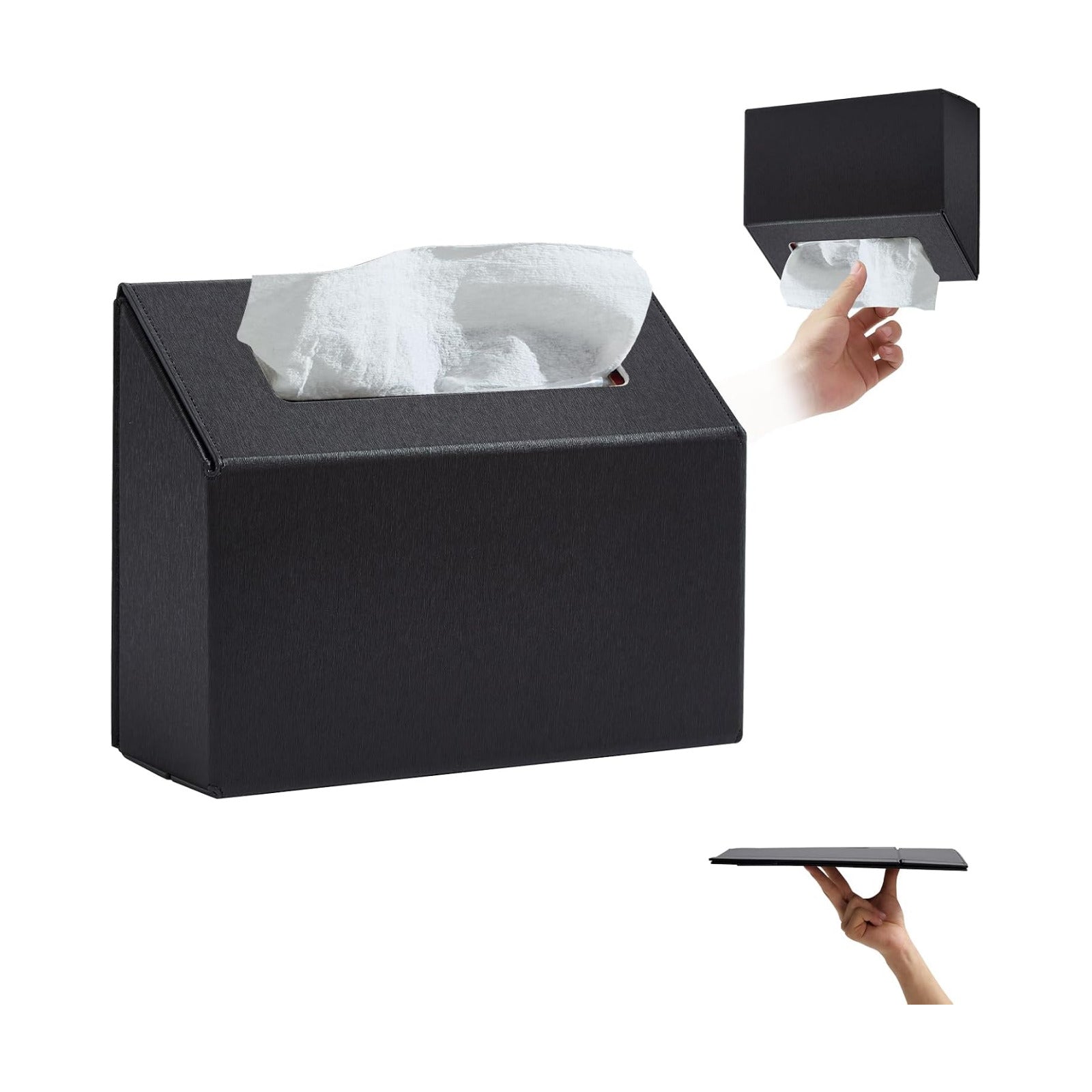 Hand Towel Box Cover Holder / Plain-stardust Black / Plain Style