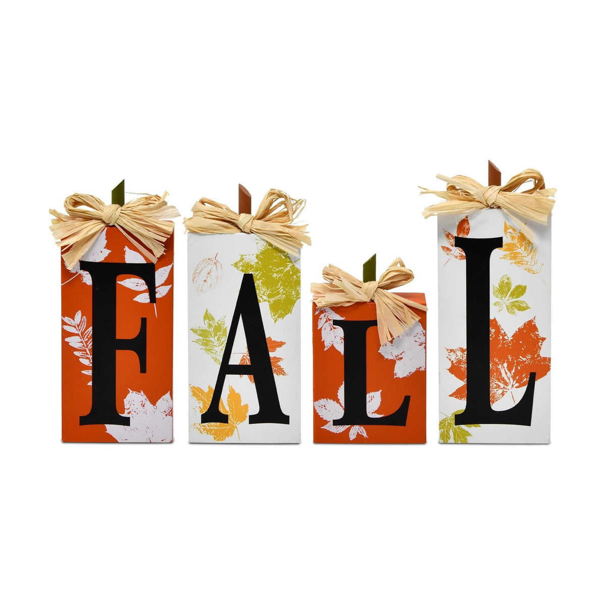 Thanksgiving Fall Table Block Set of 4 Autumn Wooden Signs Blocks