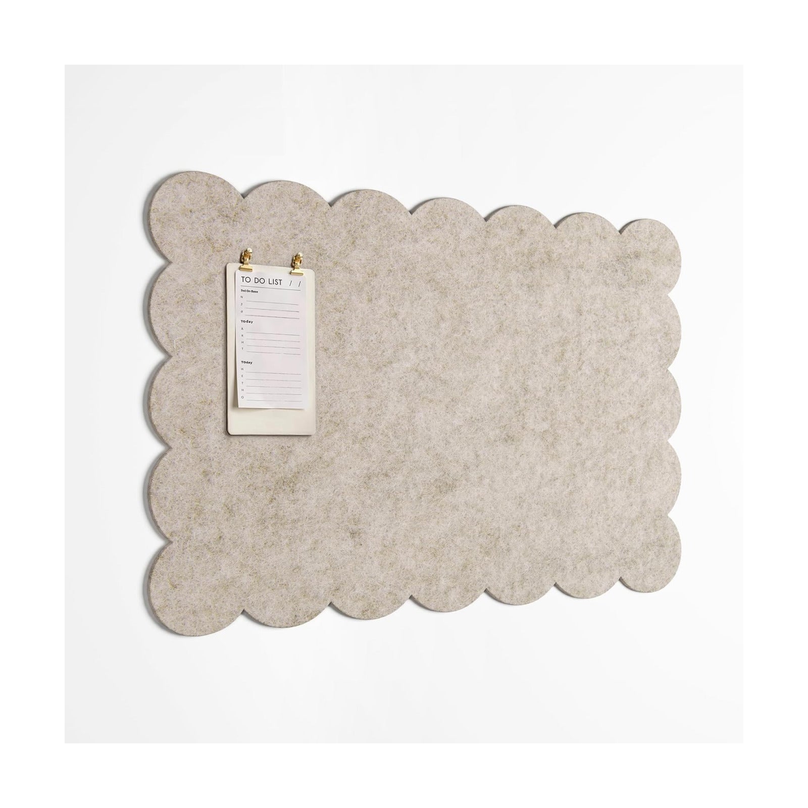 Scalloped Felt Bulletin Board / Beige / 23 x 15
