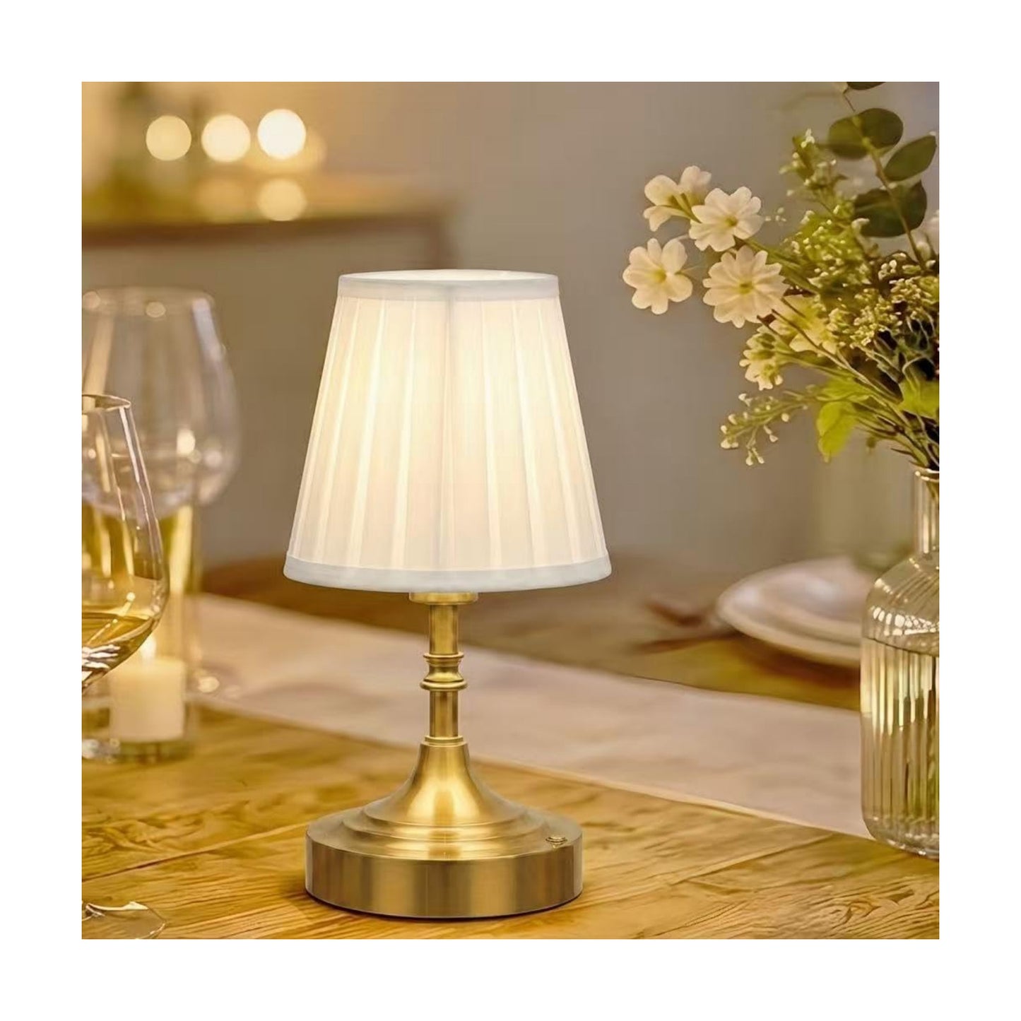 Gold Small Cordless Table Lamp Rechargeable,Mini Lamp - Kitchen Countertop | Battery Operated｜Touch