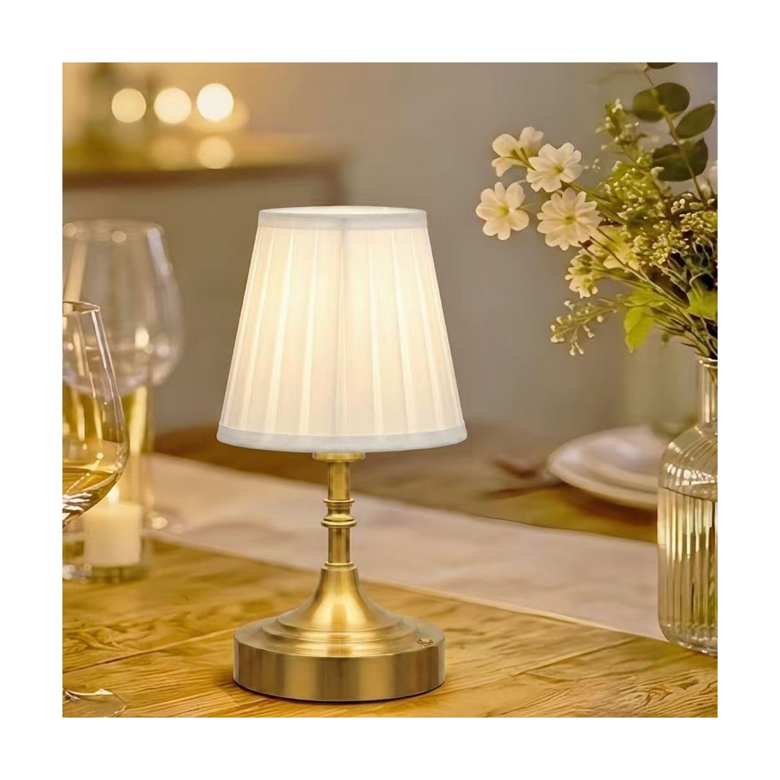 Gold Small Cordless Table Lamp Rechargeable,Mini Lamp - Kitchen Countertop | Battery Operated｜Touch