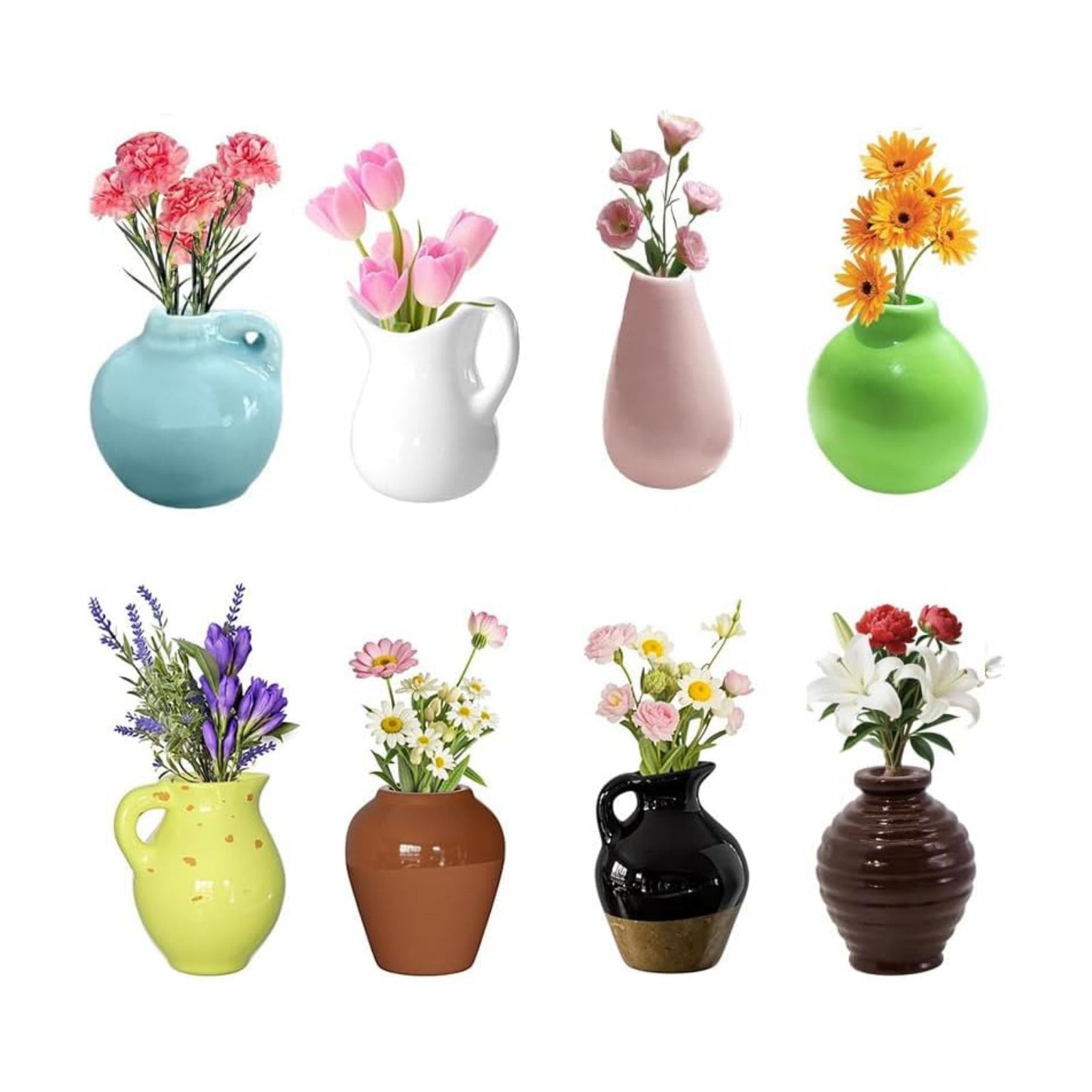 Miniature Magnet Ceramic Vase Decoration / 8vase