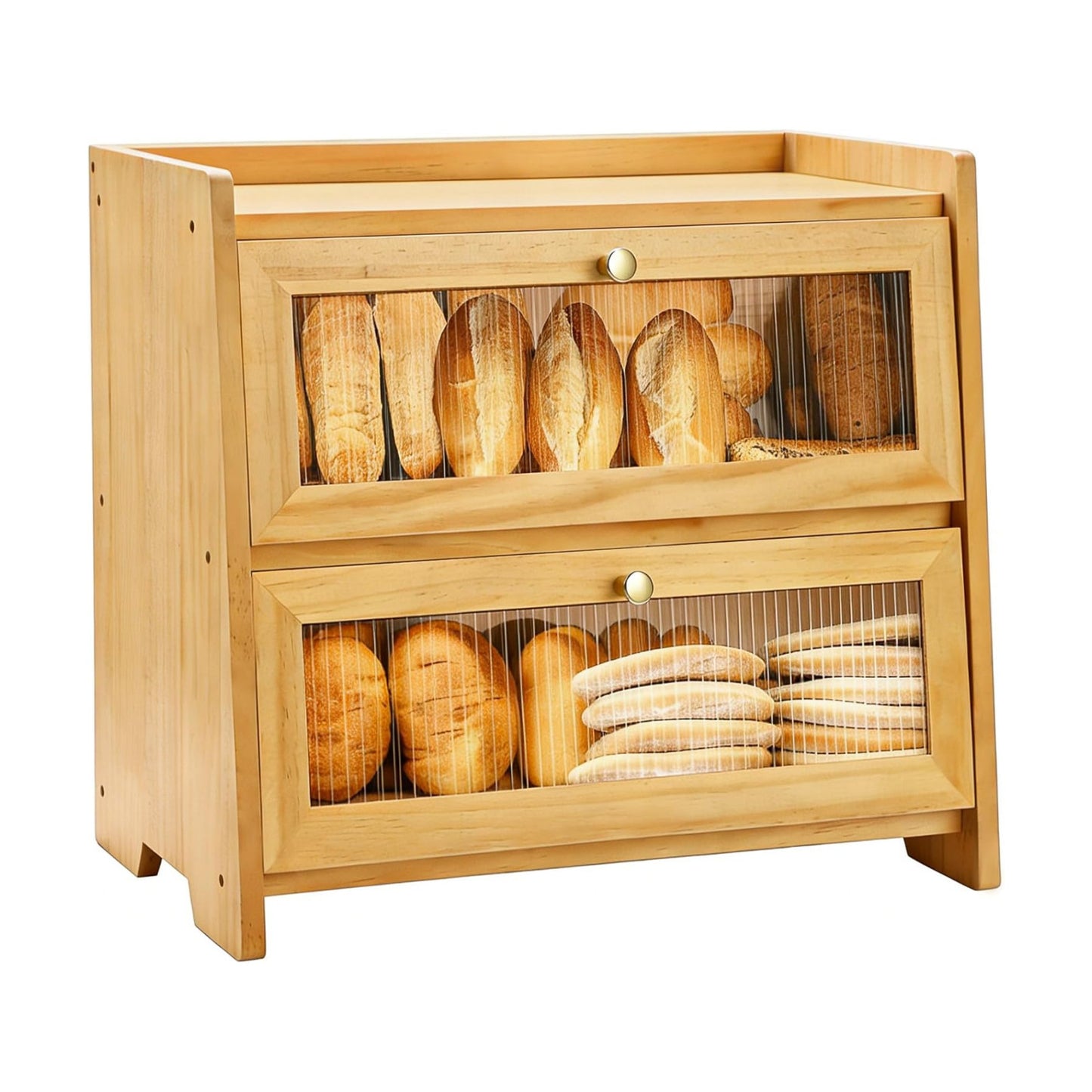VEDALIO Bread Box For Kitchen Countertop, Corner Breadbox, Bread Boxes for Kitchen Counter Organizer Decor Storage