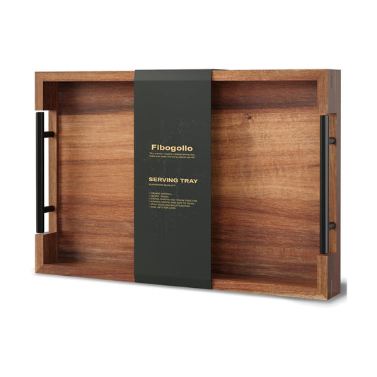Acacia Wood Serving Tray / 15 x 9.8 x 1.8 / Brown