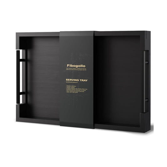 Bamboo Serving Tray / Black-medium / 15 x 10