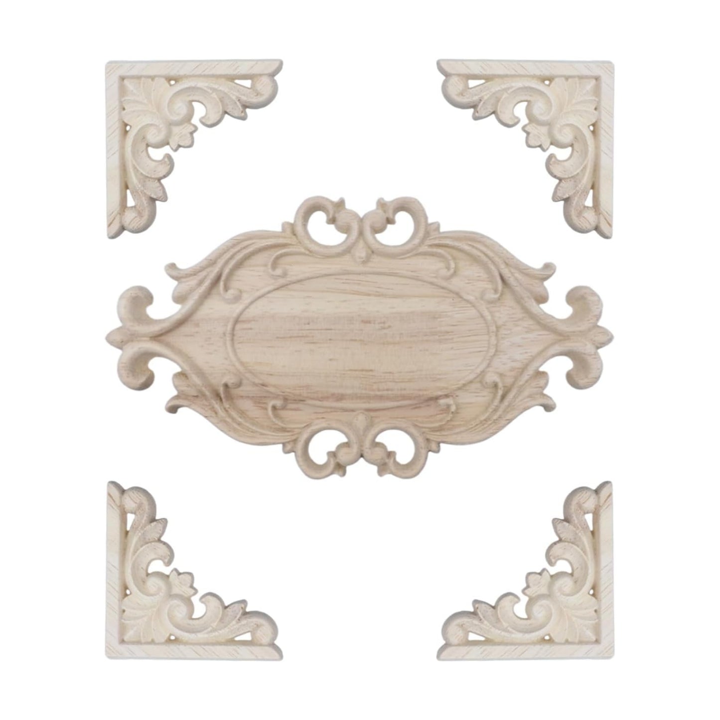Oak Wood Appliques Onlays + / Set of 4