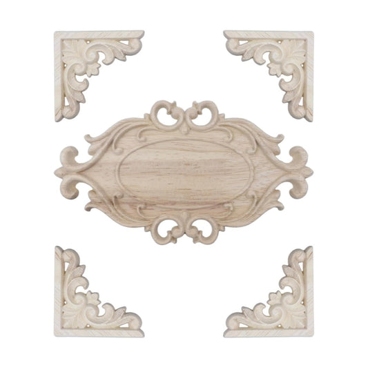 Oak Wood Appliques Onlays + / Set of 4