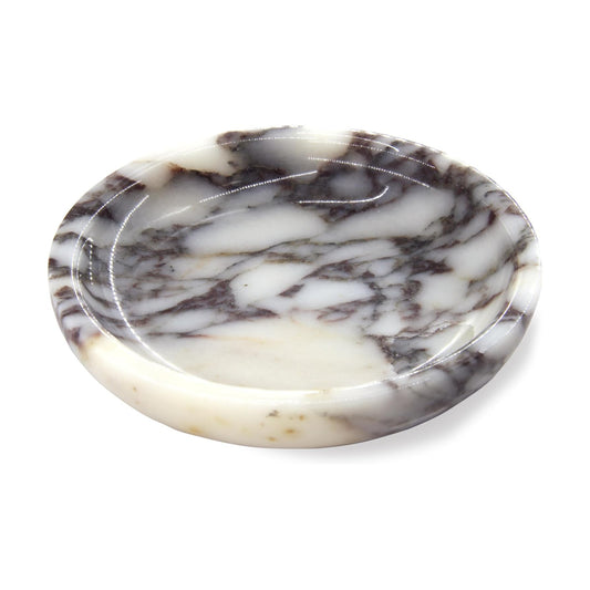 Small Marble Jewelry Tray Key Plate Holder Dish Trinket Decor Catch All / Calacatta Viola / Natural