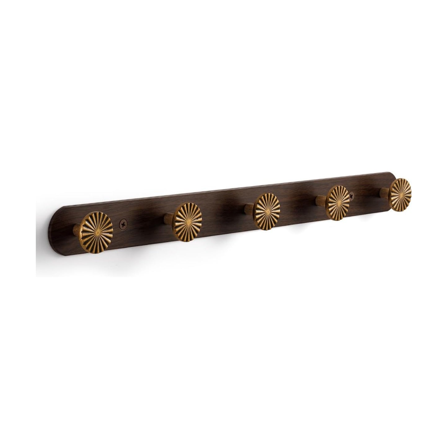 Coat Rack Wall Mounted Antique Brass Wood Towel Hooks / Antique Brass/wood