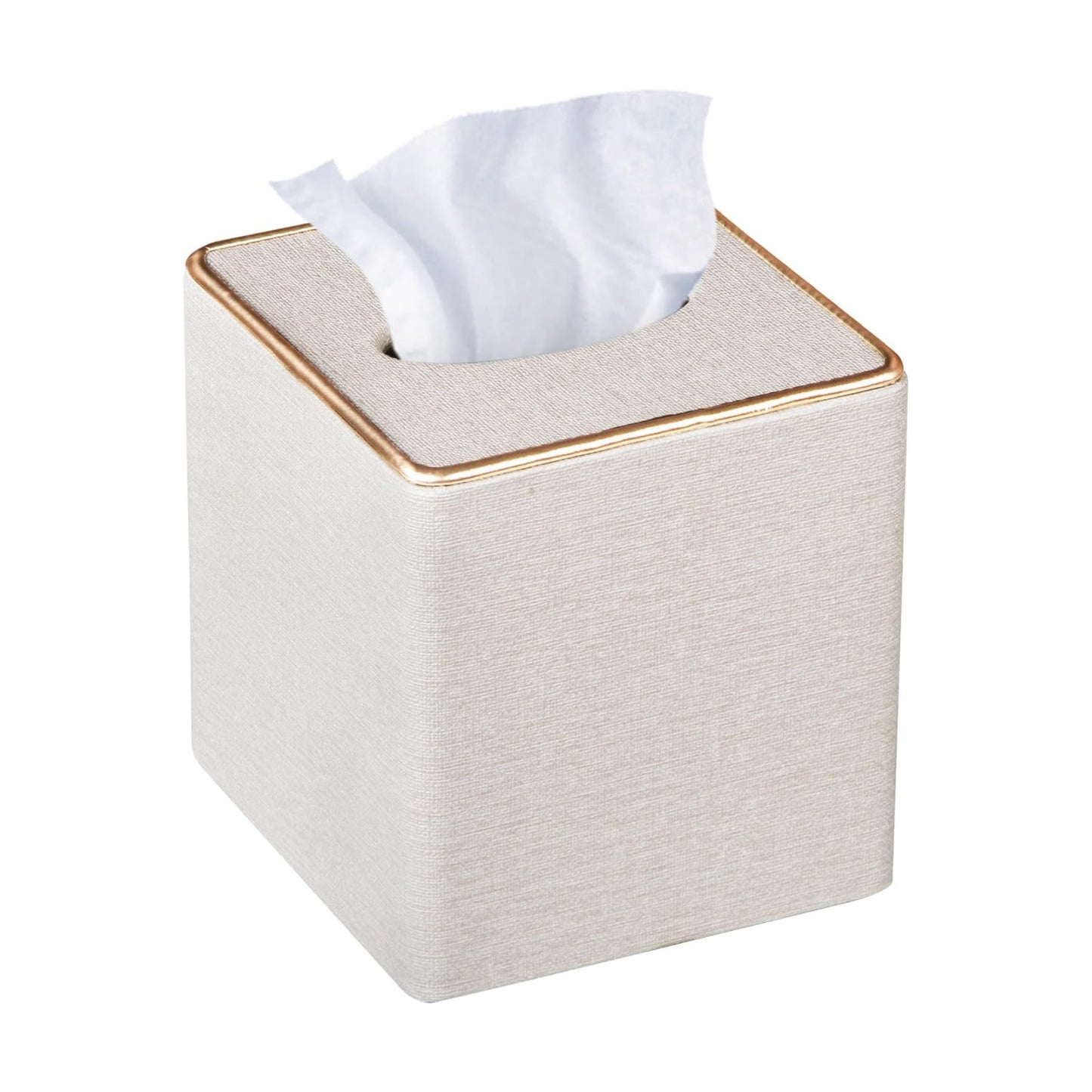 Facial Paper Organizer Table / Beige Linen Texture / Large