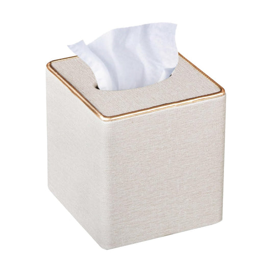 Facial Paper Organizer Table / Beige Linen Texture / Large