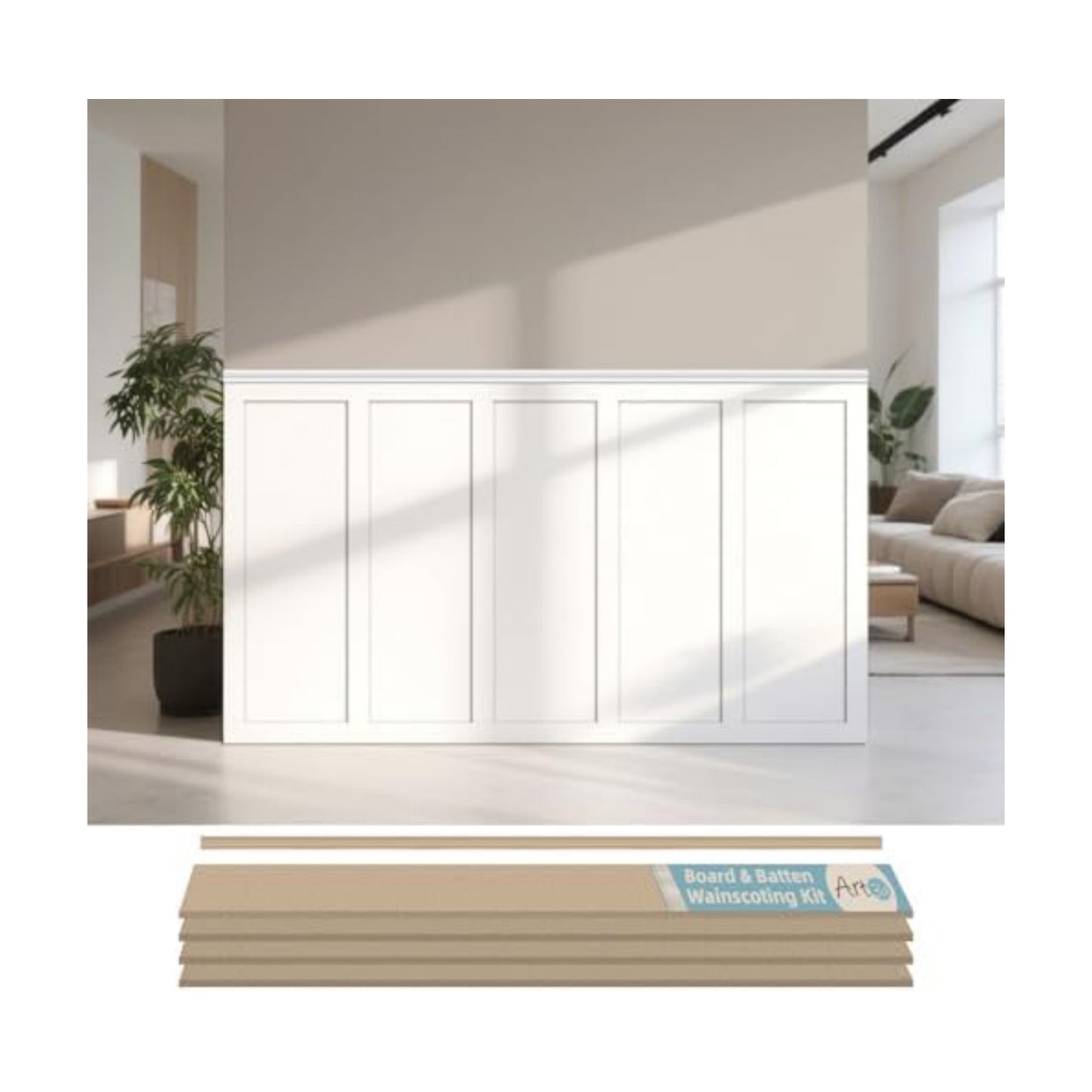 MDF Accent Wall Panel / 189 x 54 / Log Color