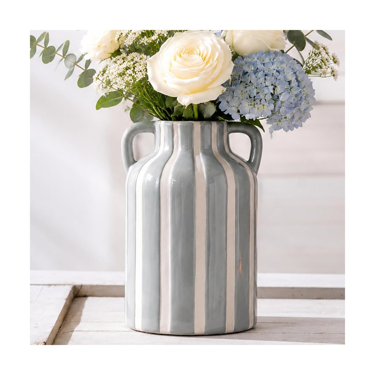 Grey Ceramic Vase / Grey and White 1